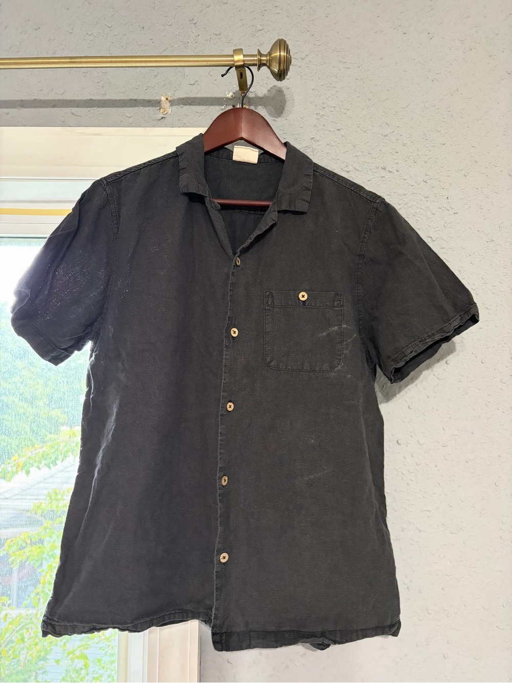 Cotton On Black Short-Sleeve Button-Down Shirt